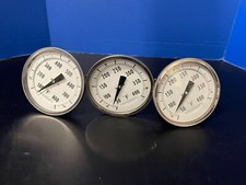 3X LOT ASHCROFT TEMPATURE LONG STEM GAUGES FARENHEIT INDUSTRIAL THERMOMETERS