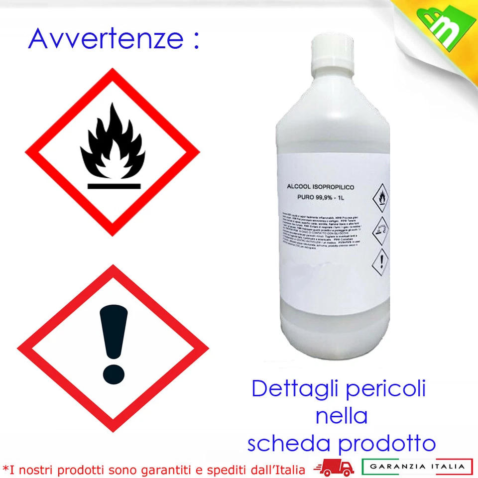Alcool isopropilico puro 1L 99,99% detergente disinfettante pulizia pcb - Immagine 4 di 4