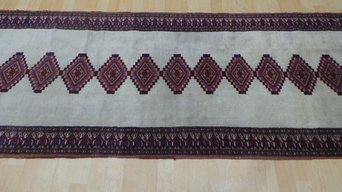 Oriental Hall Runner Carpet Rug Hand Made Wool Vintage Jaldar 9ft 11" x 2ft 8" - Picture 17 of 20