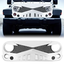 White Front Bumper Grill Hawke Grille For 2007-2018 Jeep Wrangler Jk Jku Abs White Front Bumper Grill Hawke Grille For 2007-2018 Jeep Wrangler Jk Jku Abs
