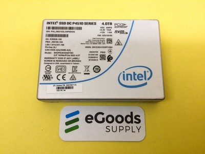Intel DC P4510 Series 4TB PCIe3.0 NVME U.2 2.5in SSD SSDPE2KX040T8O