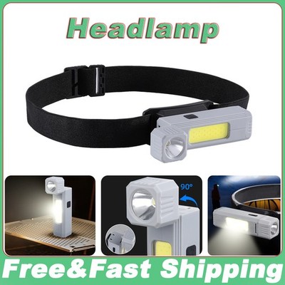 Cob LED Headlamp USB Rechargeable, Multi-Function Work Light with Headband Strap