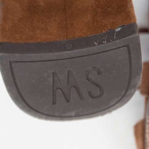 Stuart Weitzman Walnut Suede Tie Girl Bingo Sandals Heels Size 7.5 - Picture 8 of 13