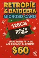 🕹️ RetroPie & Batocera MicroSD Arcade for Raspberry Pi 3 / 3B / 3B+ (128GB)