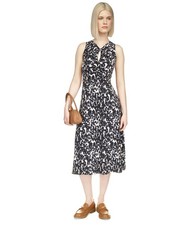 Michael Kors Womens Gathered Front Midi Dress, Multicoloured, Medium