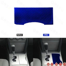 Blue Carbon Fiber Cupholder Panel Cover Trim Type A For Toyota Camry 2010-2011