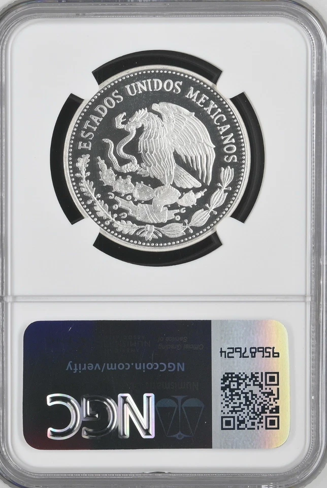 1985-MÉXICO PLATA 50 PESOS-Jugador de fútbol-NGC PF 69 ULTRA CAMEO-TOP POP Foto 2 de 2