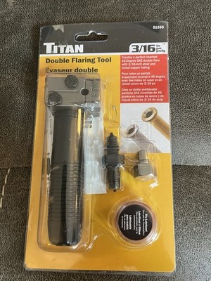 Titan Double Flaring Tool 3/16 in 45° Flare Angle Tubing Flare Kit Model 51535