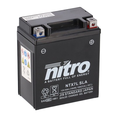 Batterie 12V 6AH YTX7L-BS Gel Nitro 50614 Derbi Senda 125 R Baja 07-08