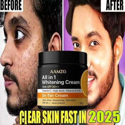 Whitening Face Cream for Men - SPF 30++ with Kojic Acid & Vitamin C 50g USA