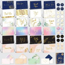 24 Pack Gold Foil 6x4in Wedding Thank You Cards with Envelopes