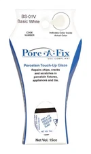 Porc-A-Fix BS-1V Basic White Porcelain 15 cc Capacity Fast Drying Touch-Up Glaze