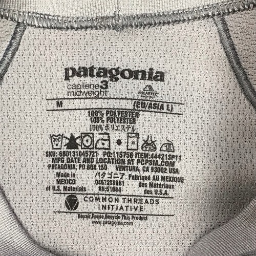 Patagonia Men’s Medium Capilene 3 Midweight Polartec Gray Long Sleeve Shirt - Picture 6 of 6