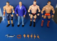 Four (4) 2011-2017 WWF wwe Mattel wrestling figures Cena, Angle, Sheamus, parts