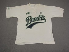 City Beat Bandits Shirt Adult Extra Large XL White Lite Beer Made in USA Henley
