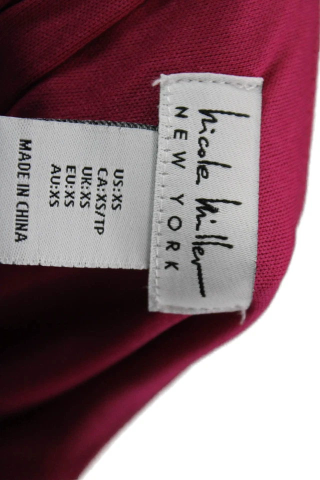 Nicole Miller Womens Short Sleeves V Neck Maxi Dress Pink Size Extra Small - Image 4 of 4