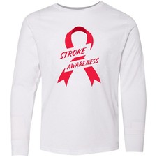 Inktastic Stroke Awareness- Strength, Cure, Hope With Youth Long Sleeve T-Shirt