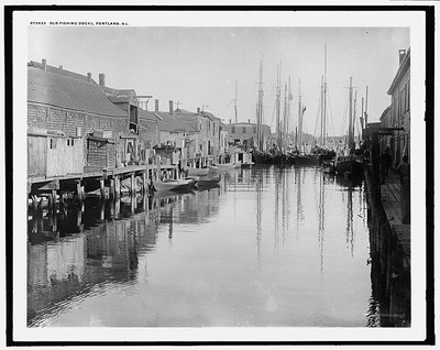 Photo:Old fishing docks, Portland, Me.