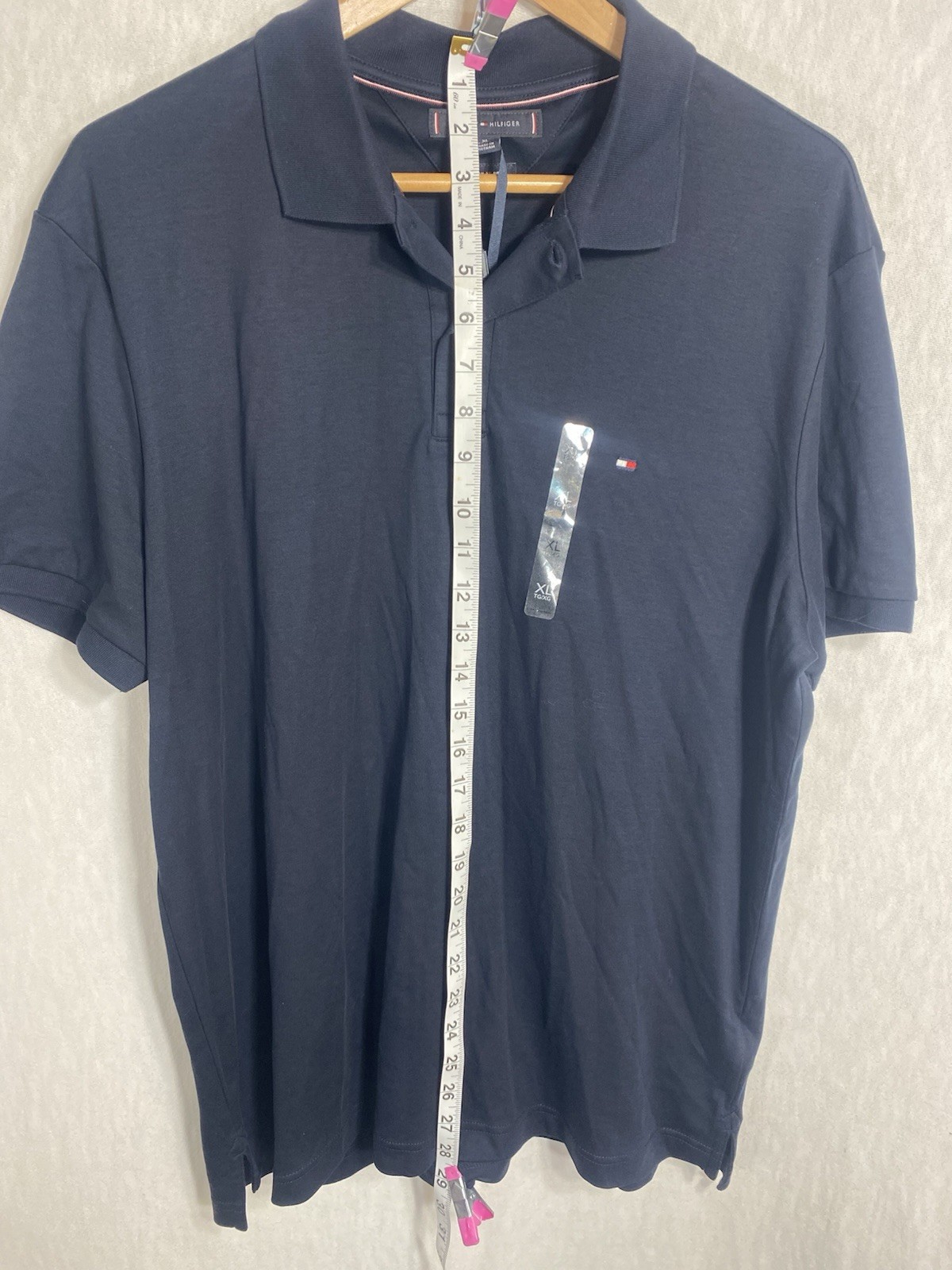 Tommy Hilfiger Men's Slim Fit Stretch Short Sleeve Polo Shirt Navy Size XL NWT thumbnail 9