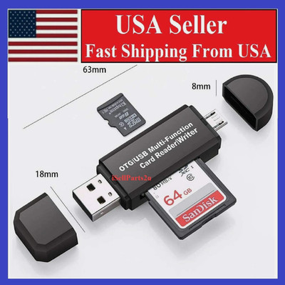 Micro USB OTG to USB 2.0 Adapter SD/Micro SD Card Reader With Standard USB Male