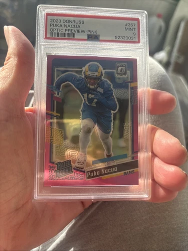 Puka Nacua 2023 Donruss Optic Preview RATED ROOKIE RC PINK PSA 9 RAMS