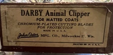 Vintage Darby Animal Clipper John Oster Mfg. Co. Milwaukee WI –With Original Box