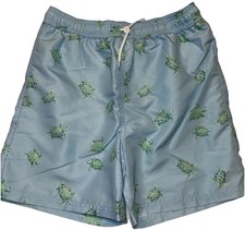 Janie And Jack Boys Size 16 Swim Trunks Blue Green Sea Turtles JJ 25 UPF 50 New