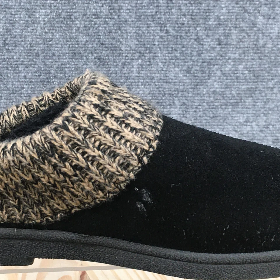 Chinelos Clarks Feminino 9 M Gola de Malha Tamanco Couro Preto Casual Conforto Parte Superior Baixa - Imagem 2 de 4