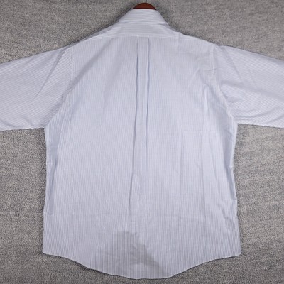 Brooks Brothers Shirt Sz 18 Makers White Blue Striped Long