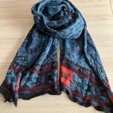 [KAPITAL] KAPITAL Felted Wool Coptic Leopard Scarf