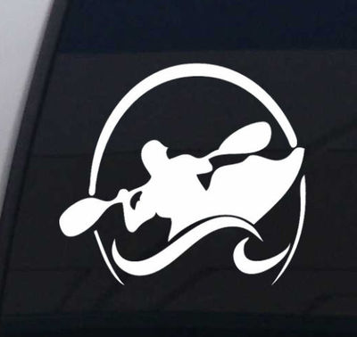 Kayak sticker, extreme sports vinyl decal, kayak vinyl decal