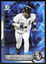 2022 7608C Bowman DRAFT Chrome BLUE SAPPHIRE REFRACTOR Oscar Colas Chicago White