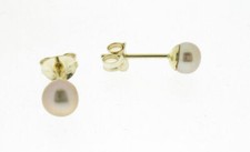 Boucles D'Oreilles En Or 9 Ct Avec Des Perles Mauves De 4,5 Mm