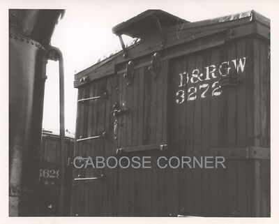 D&RGW 3272 Box Car End Shot Good Photo! Nice Detail! 8x10 B&W Photo (0134)