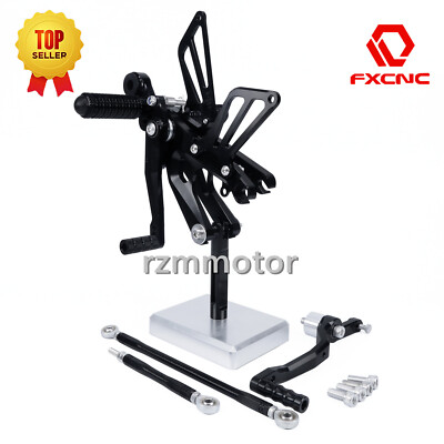 CNC Rearsest Footrest Foot Pegs Pedals Mount Fit Yamaha YZF R6 2017-2021 Black