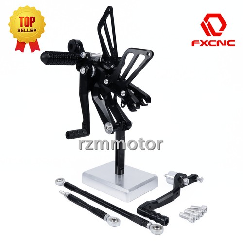 Reposapiés trasero CNC estriberas pedales montaje para Yamaha YZF R6 2017-2021 negro - Imagen 1 de 18