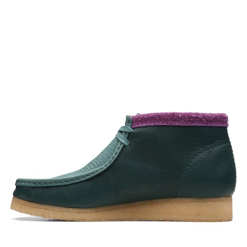 Clarks Originals Hombres Wallabee Mocasín Bota Cuero Verde Botas Informales Zapatos - Imagen 4 de 5