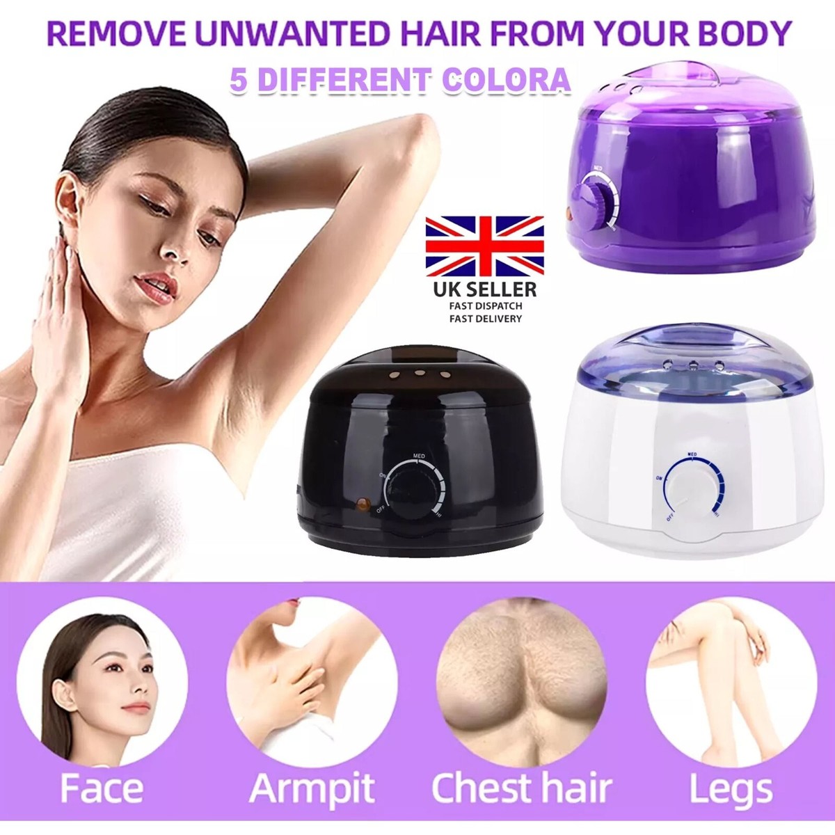 Wax Heater Warmer Wax Machine Hair Removal Beauty Kit Pot Paraffin Waxing  Beans