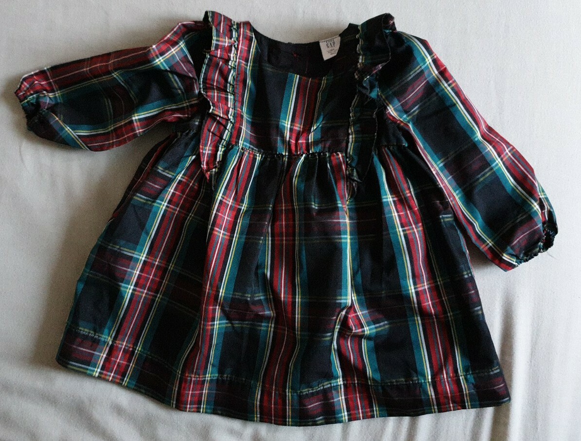 Baby Girl Christmas Dress OUTFIT GAP Tartan 8-12 months UK