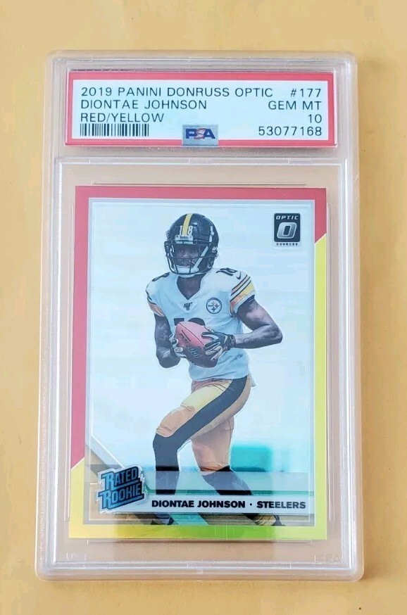 2019 Panini Optic Red & Yellow Prizm Diontae Johnson Rookie PSA 10 GEM MT POP 1