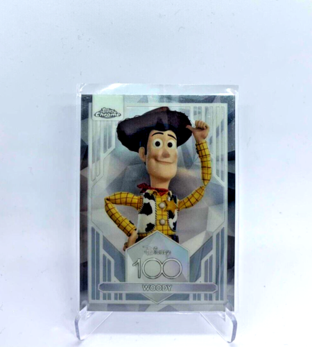 Disney 100 2023 "WOODY" #83 Base TOY STORY Topps Chrome - Picture 1 of 2