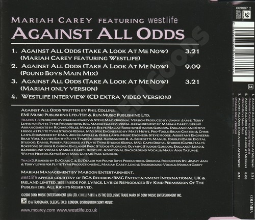 MARIAH FEAT. WESTLIFE AGAINST ALL ODDS CD 2 SINGLE 2000 COLUMBIA 669887 5 - Picture 5 of 5