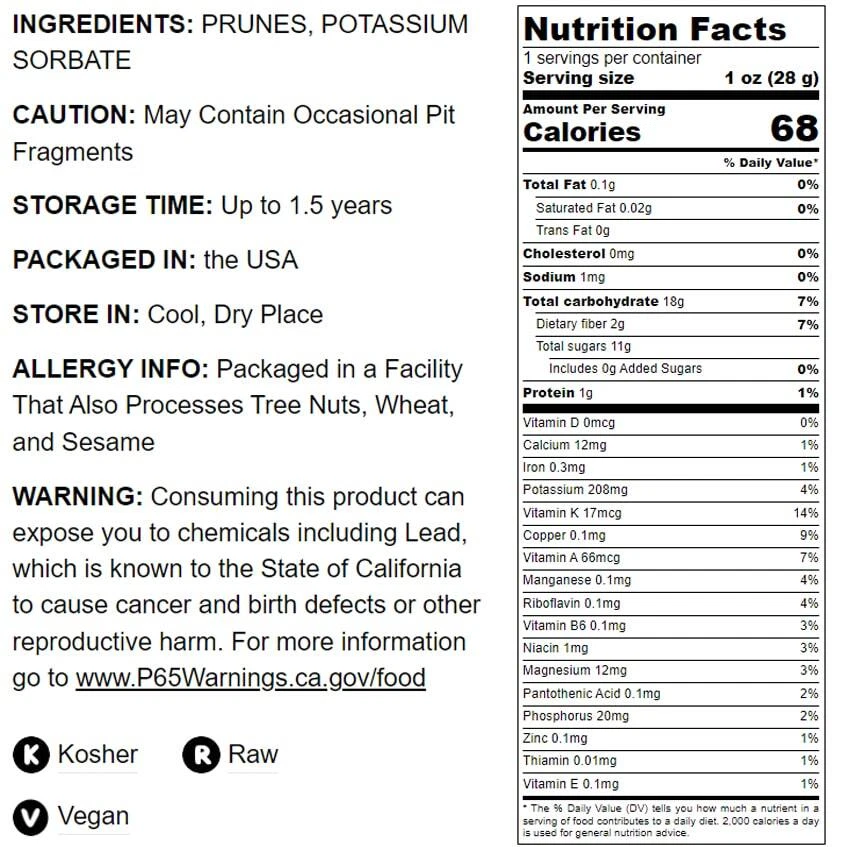 Ciruelas pasas sin hueso - kosher, crudas, veganas - de Food To Live Foto 4 de 4