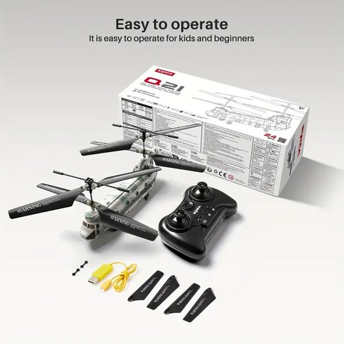 RC Q21 Military Transport Helicopter, USB Charging, LED Lights, USB Charging - Picture 7 of 8