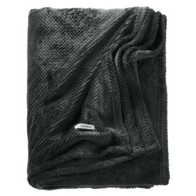 Tom Tailor Plaid Decke kuschelig weich pflegeleicht Anthrazit 140x190cm