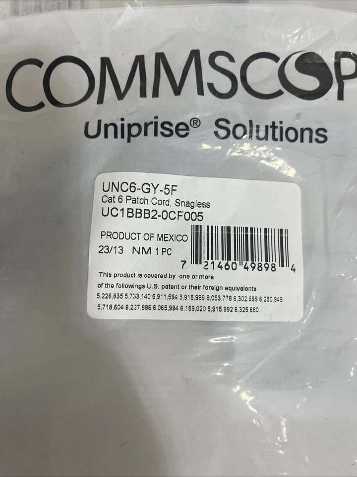 Lot of 3 Commscope Uniprise UNC6-GY-10F, UC1BBB2-0CF010 Patch Cord - Image 2 of 3