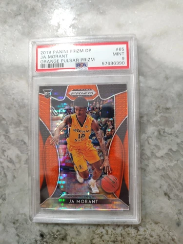2019-20 Prizm Draft Picks /20 Ja Morant Orange Pulsar Prizm Rookie RC PSA 9 #65