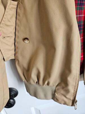 Baracuta by Van Heusen Vtg 80's G-9 Harrington Jacket-Beige/Red