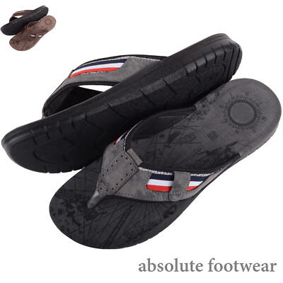 Herren Herren einfache Slipper zweifarbig Sommer Strand Urlaub Flip Flop Sandalen