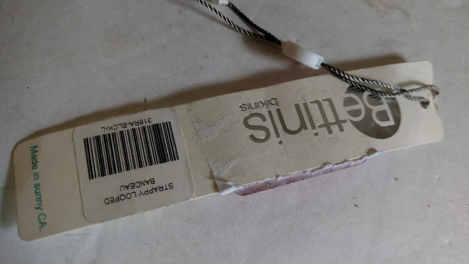 Bikinis Bettinis BLANCO/NEGRO Bandeau BLANCO/NEGRO Top Grande Nuevo con Etiquetas Foto 4 de 4